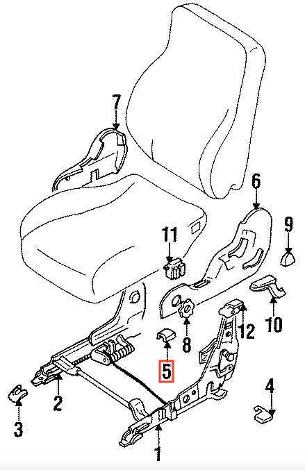 Mitsubishi 3000GT Front Seat Rear Inner Bolt Cover Black MB770103 — view 4