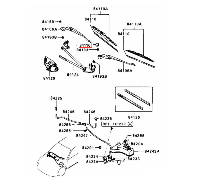 Mitsubishi ASX Galant Outlander Front Wiper Arm Screw Cap Set of 2 Black (MB821132) — view 4