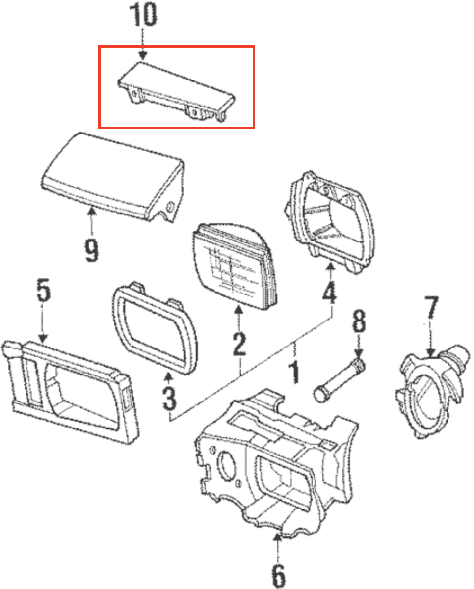Nissan 300ZX Z31 Headlight Cover Seals Rubber Left Or Right 6264001P00 / 6264101P00 — view 3