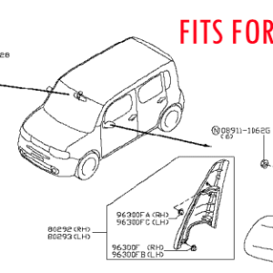 Nissan 300ZX Z31 Rear View Mirror Mount All Color 96327-WD200 — view 4