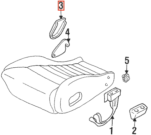 Nissan 300ZX Z32 Seat Reclining Device Cover Trim Left or Right Black (87455-30P00 / 87405-30P00) — view 4