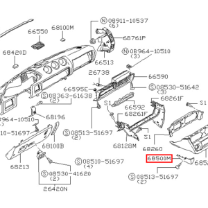 Nissan Datsun 280ZX Passenger Side Radio Plastic Trim Panel Cover Left And Right All Color 68570-P7100 & 68571-P7100 — view 7
