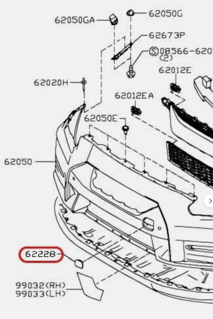 Nissan R35 GT-R Tow Hook Cover Primed (622A1KB50A) — view 5
