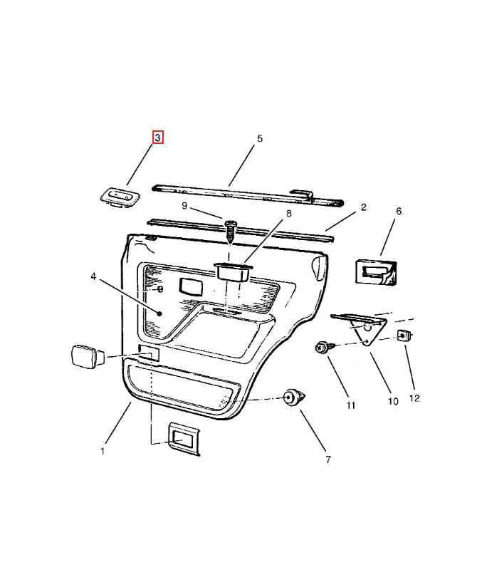 Opel Frontera A Escutcheon Button Cover Black (91152581) — view 4