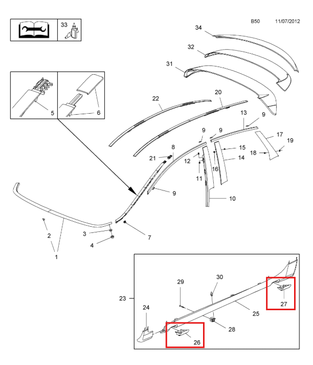 Opel Vauxhall Astra J Opc-line Hb Jacking Point Cover (13418922 / 13418923) — view 6