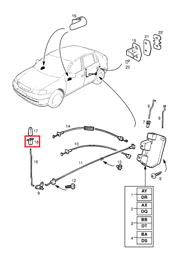 Opel Vectra C Astra Door Lock Button Frame Set of 2 Black (90519981) — view 5