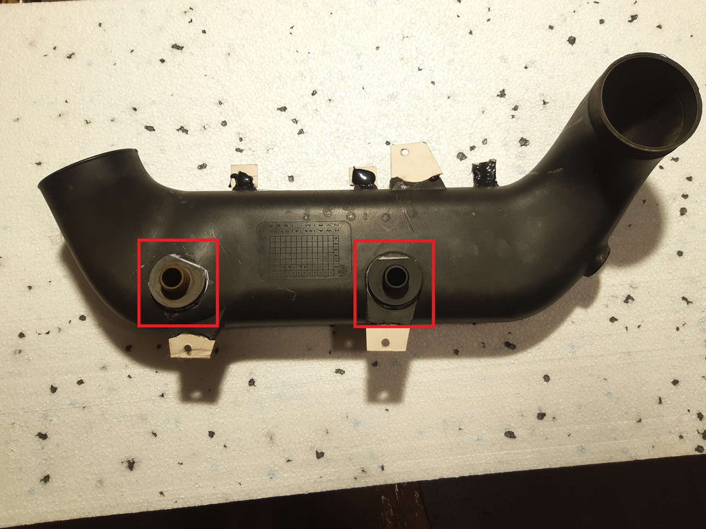 Mercedes-Benz W124/E36/W202 AMG 3.6l intake pipe showing the two breather fitting mounting points this set replaces
