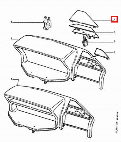 Peugeot 205 GTI Triangular Dashboard Cover for LHD Gray (9753550977) — view 5