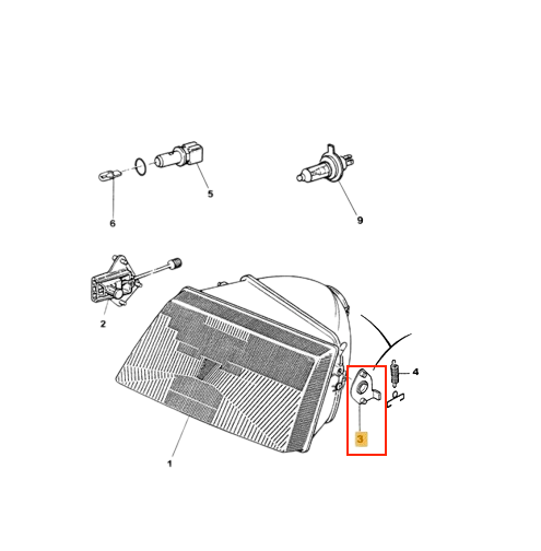 Peugeot 309 Repair Kit Of Headlight Support Pair Left And Right 622326 & 622327 Black — view 3