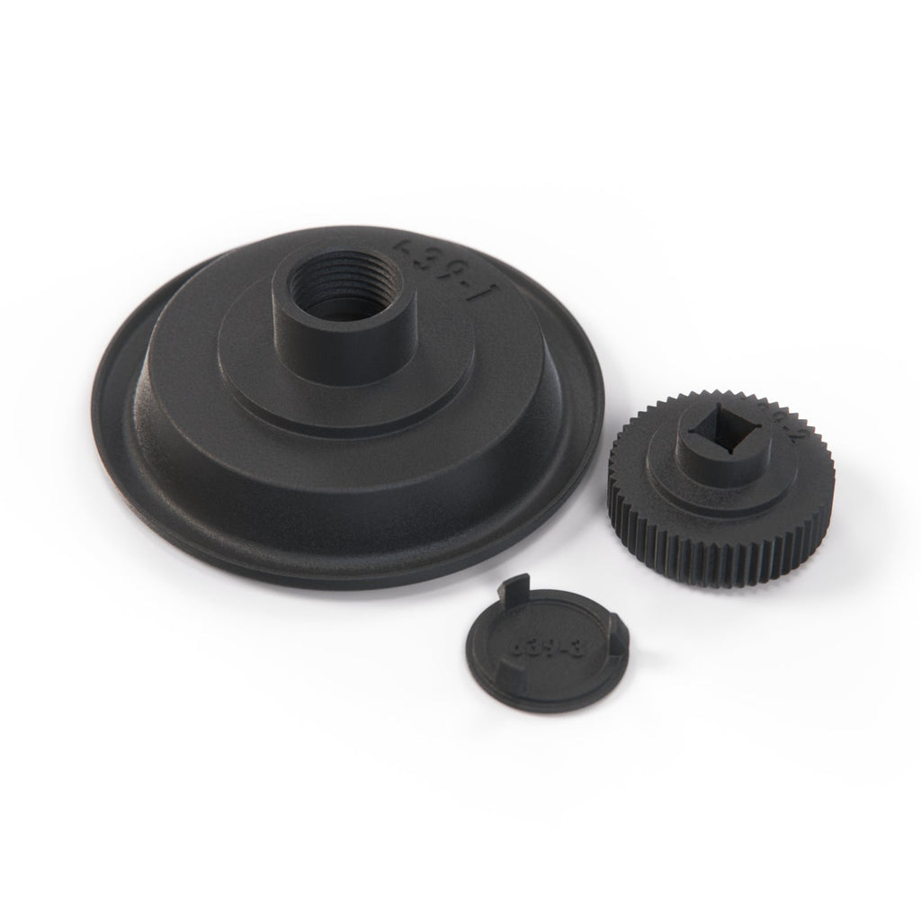 Porsche 911 930 964 928 - Door Lock Knob Handle Escutcheon Black 92853758502 / 92853758103 — view 2
