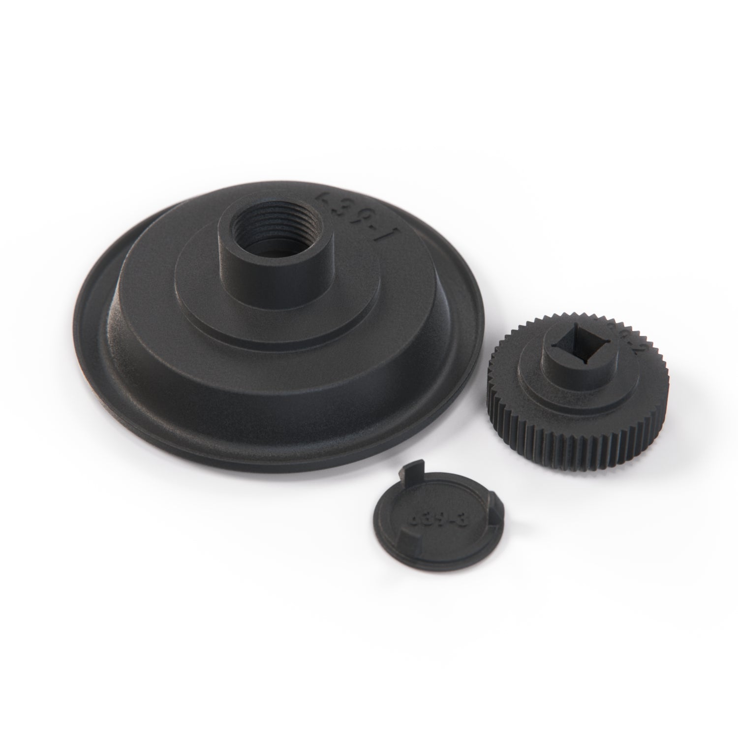 Porsche 911 930 964 928 - Door Lock Knob Handle Escutcheon Black 92853758502 / 92853758103 — view 2