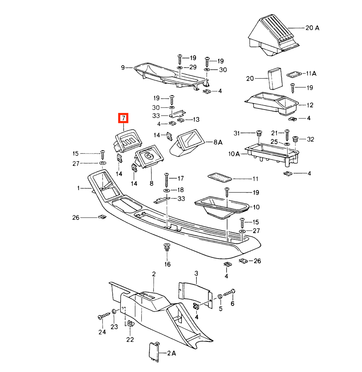 Porsche 911 964 / 993 Centre Console Switch Button Panel All Colours (96455253500) — view 5