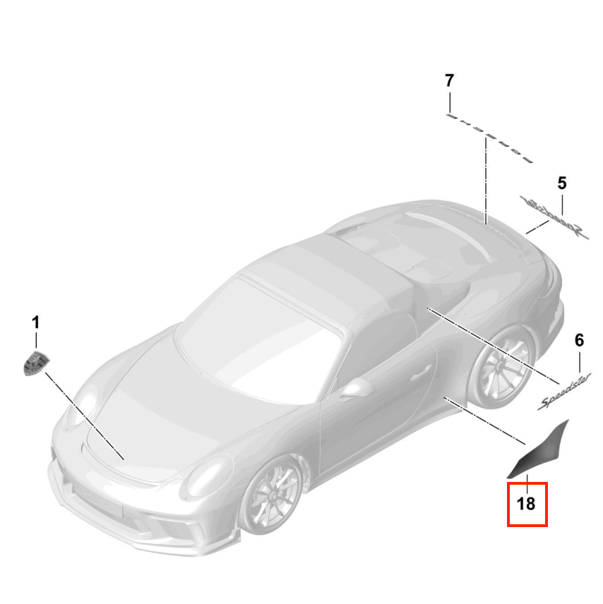 Porsche 911 991 Rear Fender PPF Protective Film – Set of 2 Left or Right — view 4