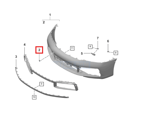 Porsche 911 992 Cover Towing Eye Front Bumper (992807499B) — view 5