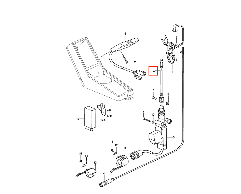 Porsche 911 964 993 Door Lock Opening Rod Black 96453757100 — view 4