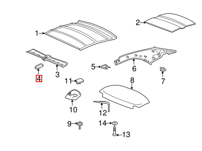 Porsche 911 996 / 997 Hard Top Roof Latch Cover Black (9975635510101C) — view 4