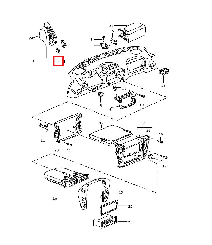 Porsche 911 996 Boxster 986 Dashboard Accessory Cover Cap Plug Black Interior Trim — view 5