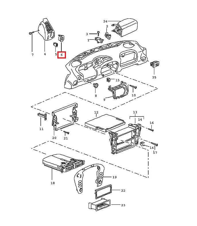Porsche 911 996 Boxster 986 Dashboard Screw Cover Trim Cap Black (99655262601) — view 5