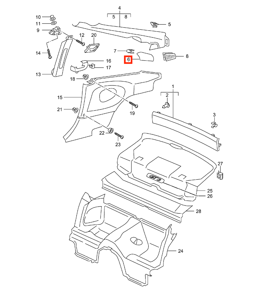 Porsche 911 996 Rear Seat Belt Delete Carbon Trim Set of 2 (99655554501 / 99655554601) — view 6