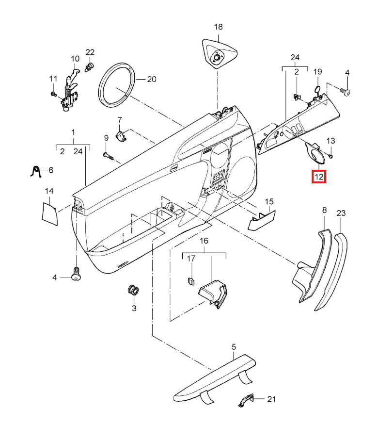 Porsche 911 / Boxster Cayman Interior Door Handle Silver Left or Right — view 4