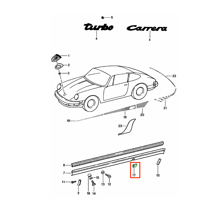 Porsche 911 Jacking Point Plug Cover Set Of 2 Black 91155914901 — view 2