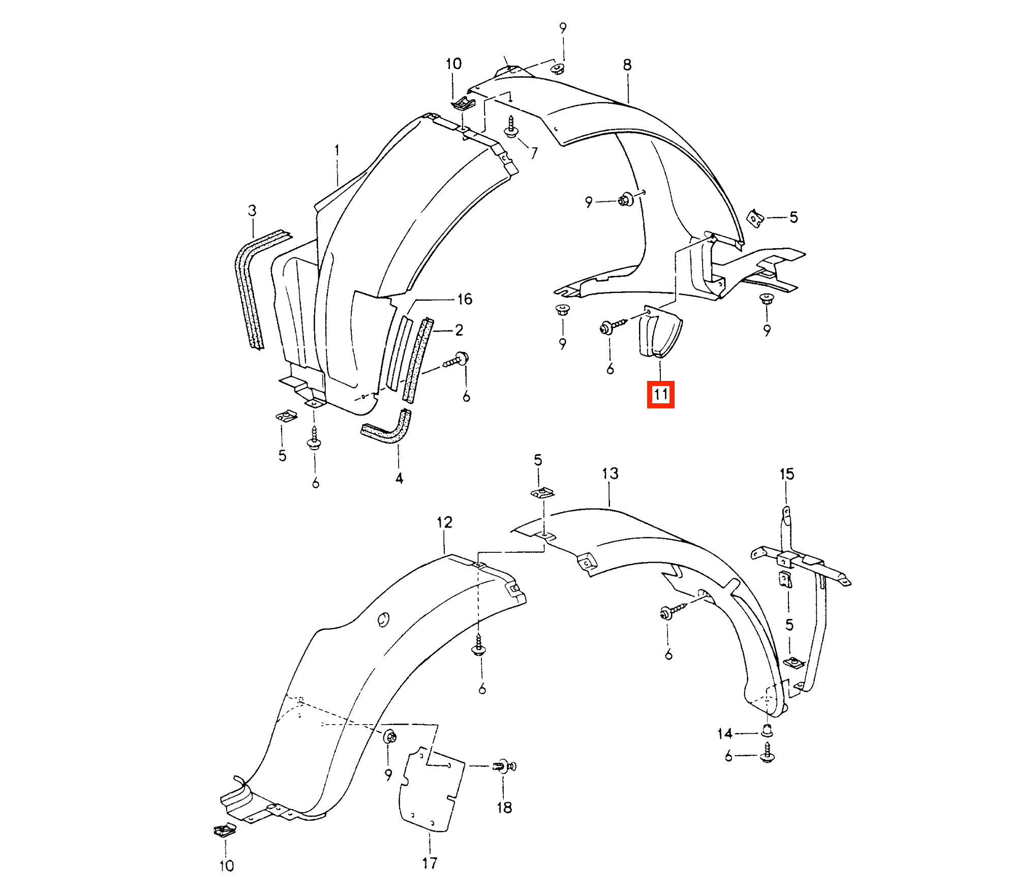 Porsche 911 Turbo Wheel Arch Trim Left or Right (99350421900 / 99350422000) — view 4