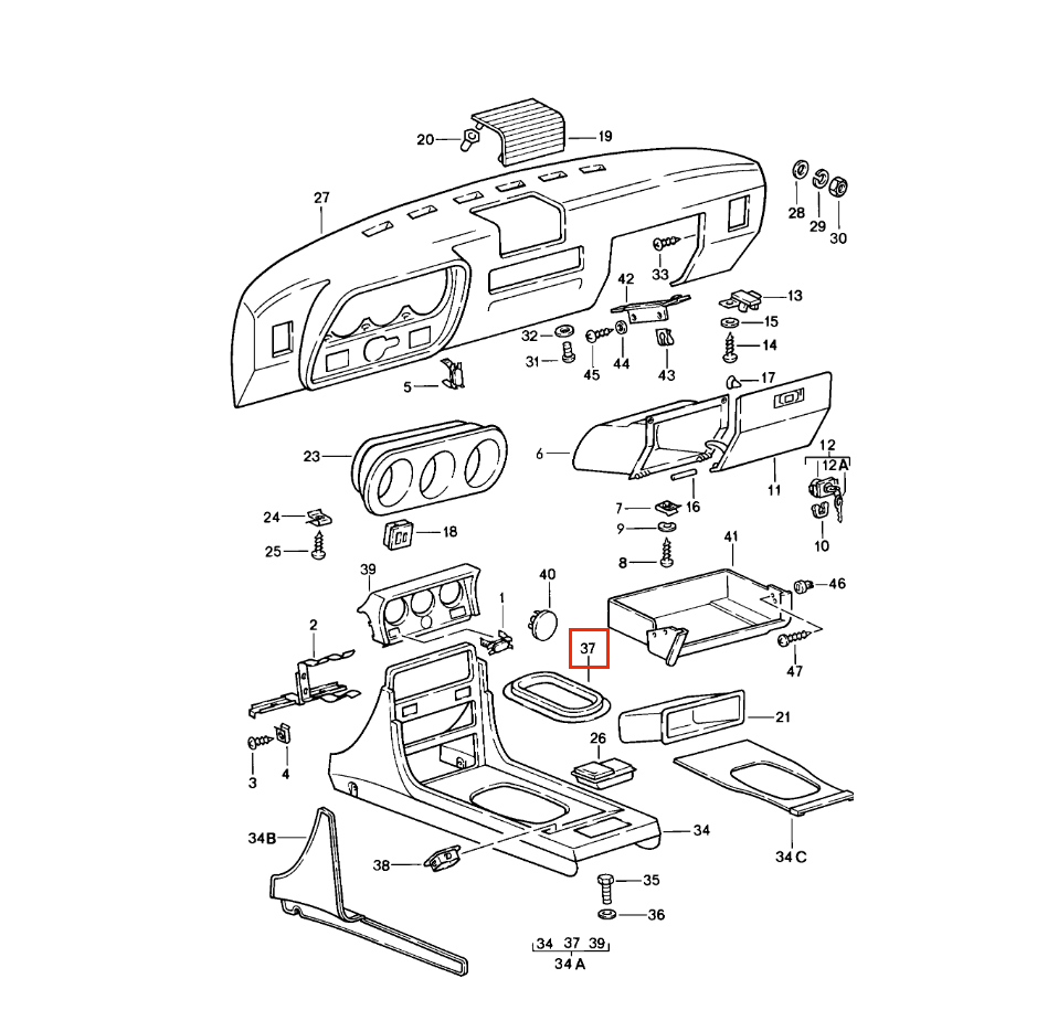 Porsche 924 924S 944 Manual Transmission Shift Lever Frame Black (477857975) — view 4