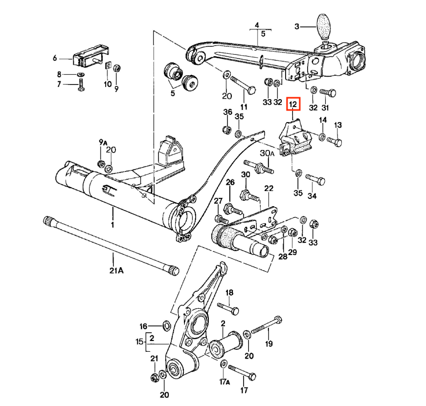 Porsche 924 / 944 / 968 Rear Axle Support Bearing Set of 2 Left and Right (94433107501 / 94433107601) — view 2