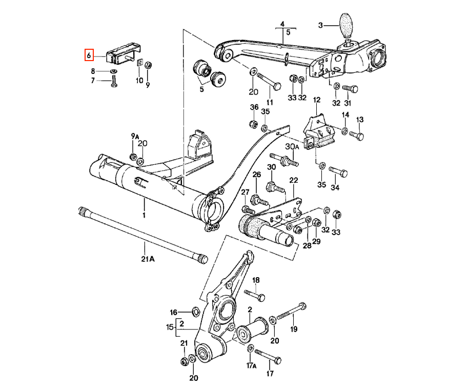 Porsche 924 / 944 / 968 Rear Axle Support Mount (95133308832) — view 2