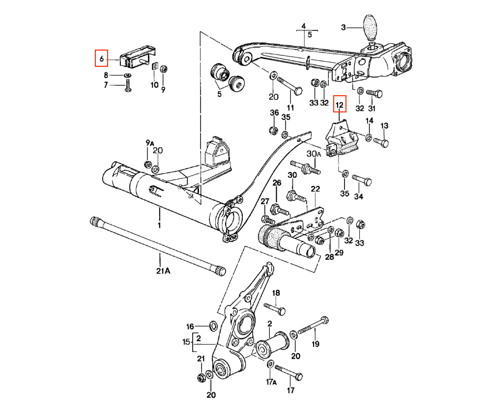 Porsche 924 / 944 / 968 Rear Axle Support Mount and Bearing Set of 4 (94433107501 / 94433107601 / 95133308832) — view 2