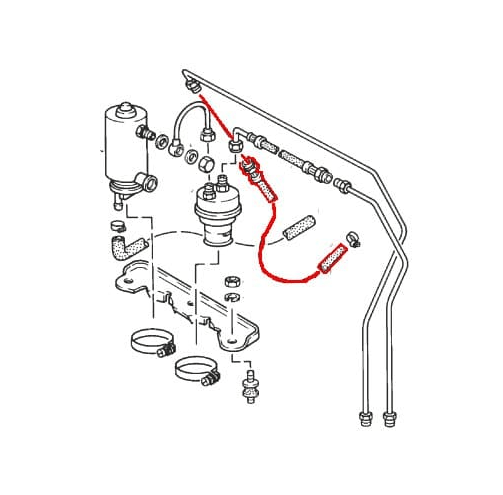 Porsche 924 / 944 Fuel Hose (477209071C) — view 2