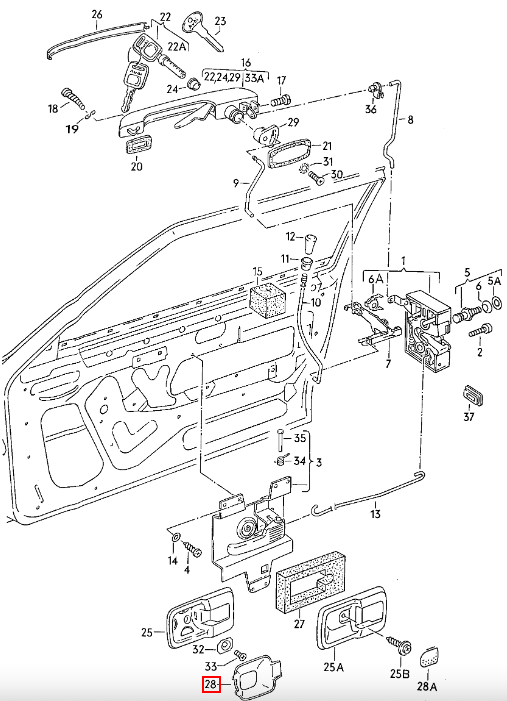 Porsche 924 944 Interior Door Handle Finger Plate Left And Right Black 311837247 — view 4
