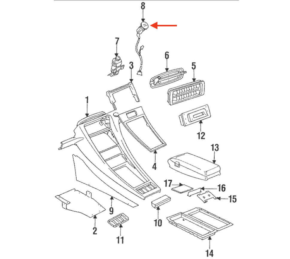 Porsche 928 Repair Kit Interior Temperature Sensor Cover Black 92862404100 — view 4