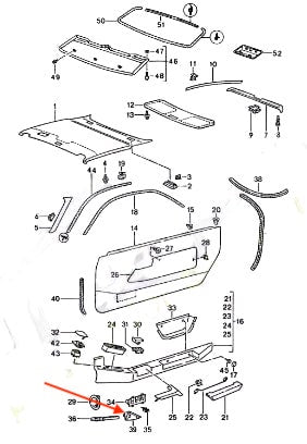 Porsche 928 Wiring Conduit Cover Left Or Right Black 92855526302 / 92855526402 — view 4