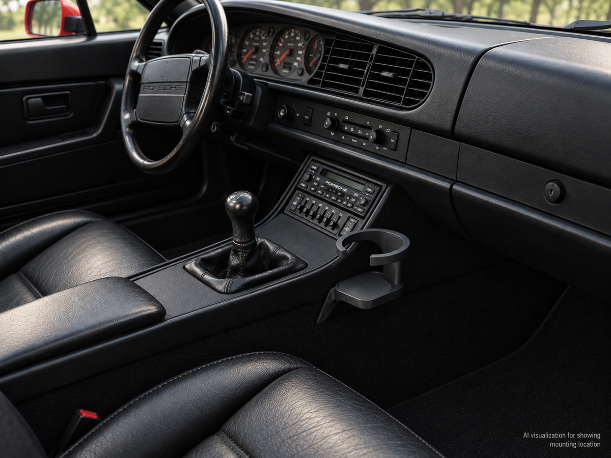 Porsche 944 Cup Holder Centre Console Mount Black — view 5