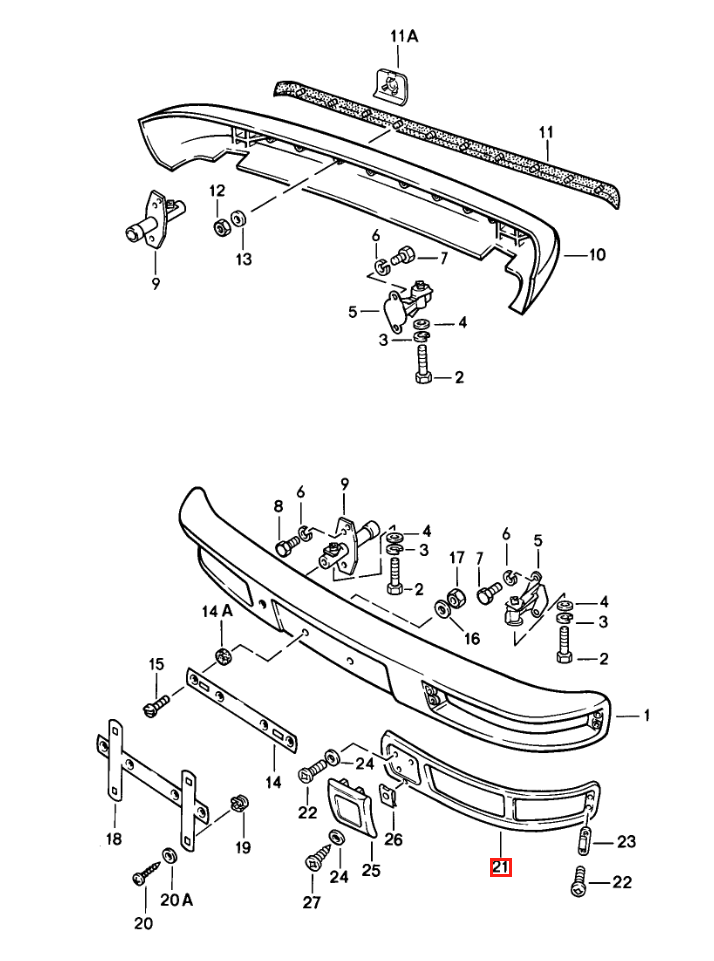 Porsche 944 Front Bumper Light Frame Left or Right Primed (93150519501 / 93150519601) — view 4