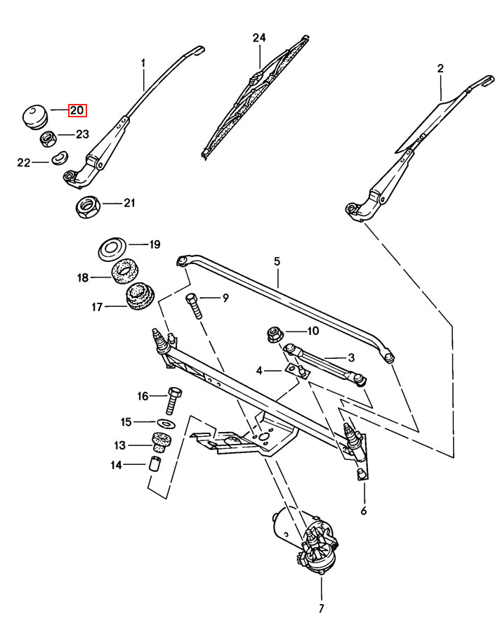 Porsche 944 Wiper Arm Cover Cap Black (94462830500) — view 5