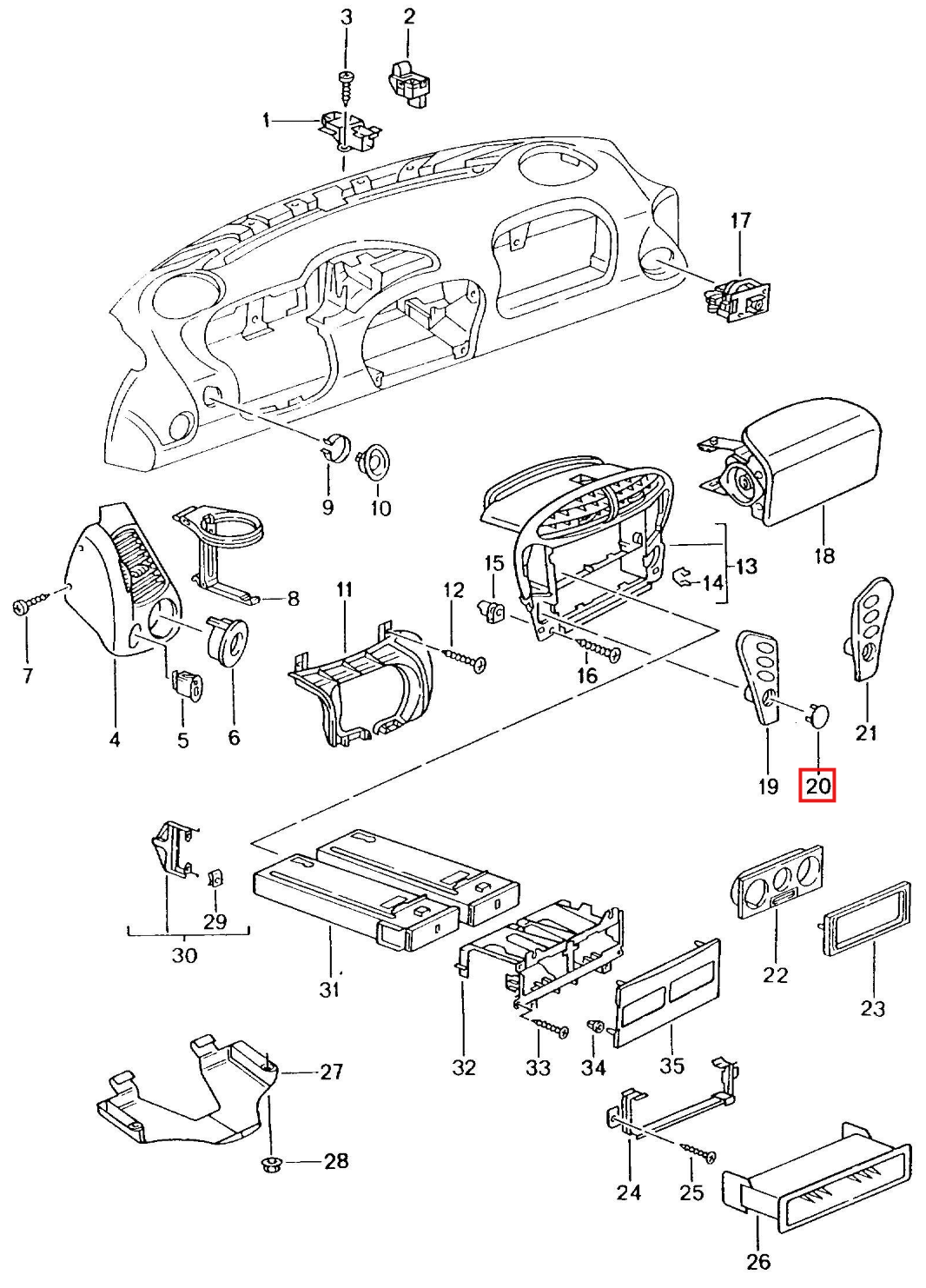 Porsche 986 Boxster Blank Cover (98655254301) — view 7