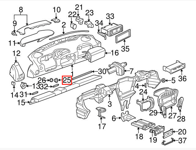 Porsche 996 986 97-04 Ignition Switch Trim Grommet Bezel Black 99655223501 — view 4