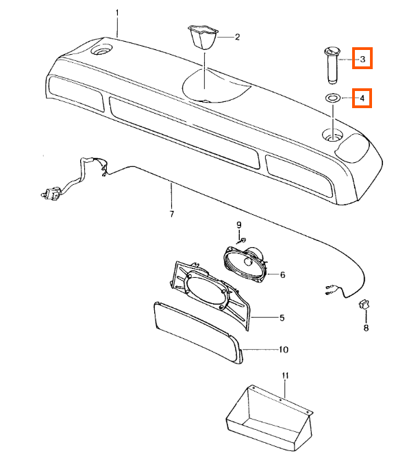 Porsche Boxster 987 Storage Box Lock Catch and Washer Black — view 6