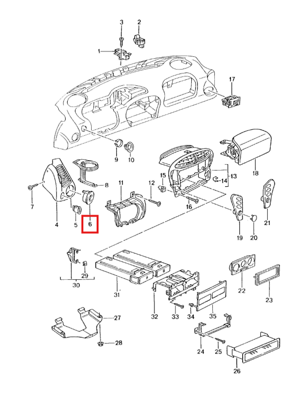 Porsche Boxter 911 996 Rosette Temperature Sensor (99655298700) — view 7