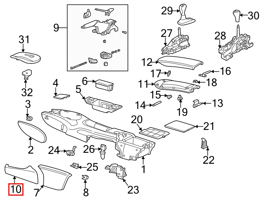 Porsche Boxter 986 911 996 Parking Brake Lever Cover Black — view 5