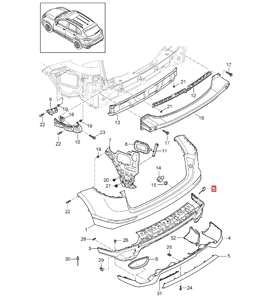 Porsche Cayenne 958 Tow Hook Cover Right Black (95850550050) — view 5