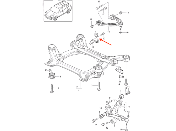 Porsche Cayenne Audi Q7 VW Touareg Repair Kit Adjustable Self-Levelling Sensor With Linkage 95834107600 — view 2