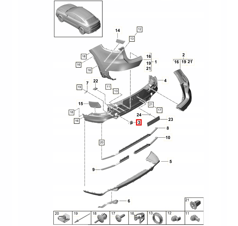Porsche Cayenne Rear Bumper Tow Eye Cover Cap Black Left or Right — view 4