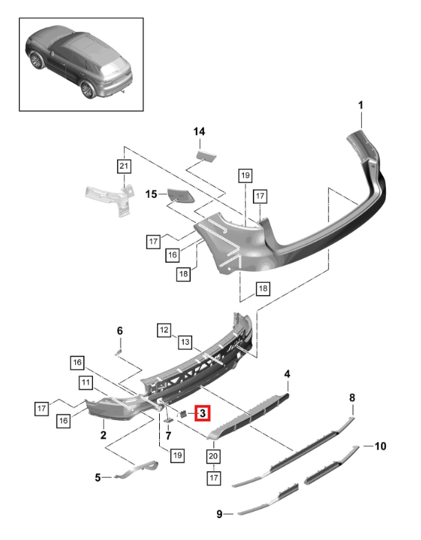 Porsche Cayenne Rear Bumper Tow Hook Cap Cover Primed Left or Right — view 4