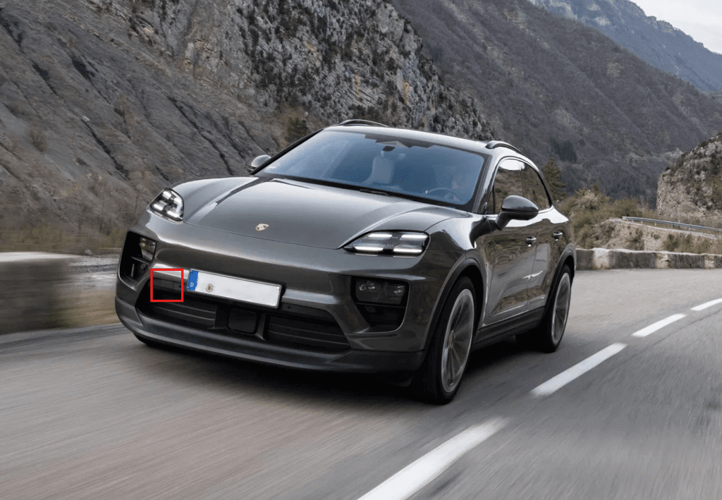 Porsche Macan-e Cover Front Towing Eye Black (95C807156D) — view 6