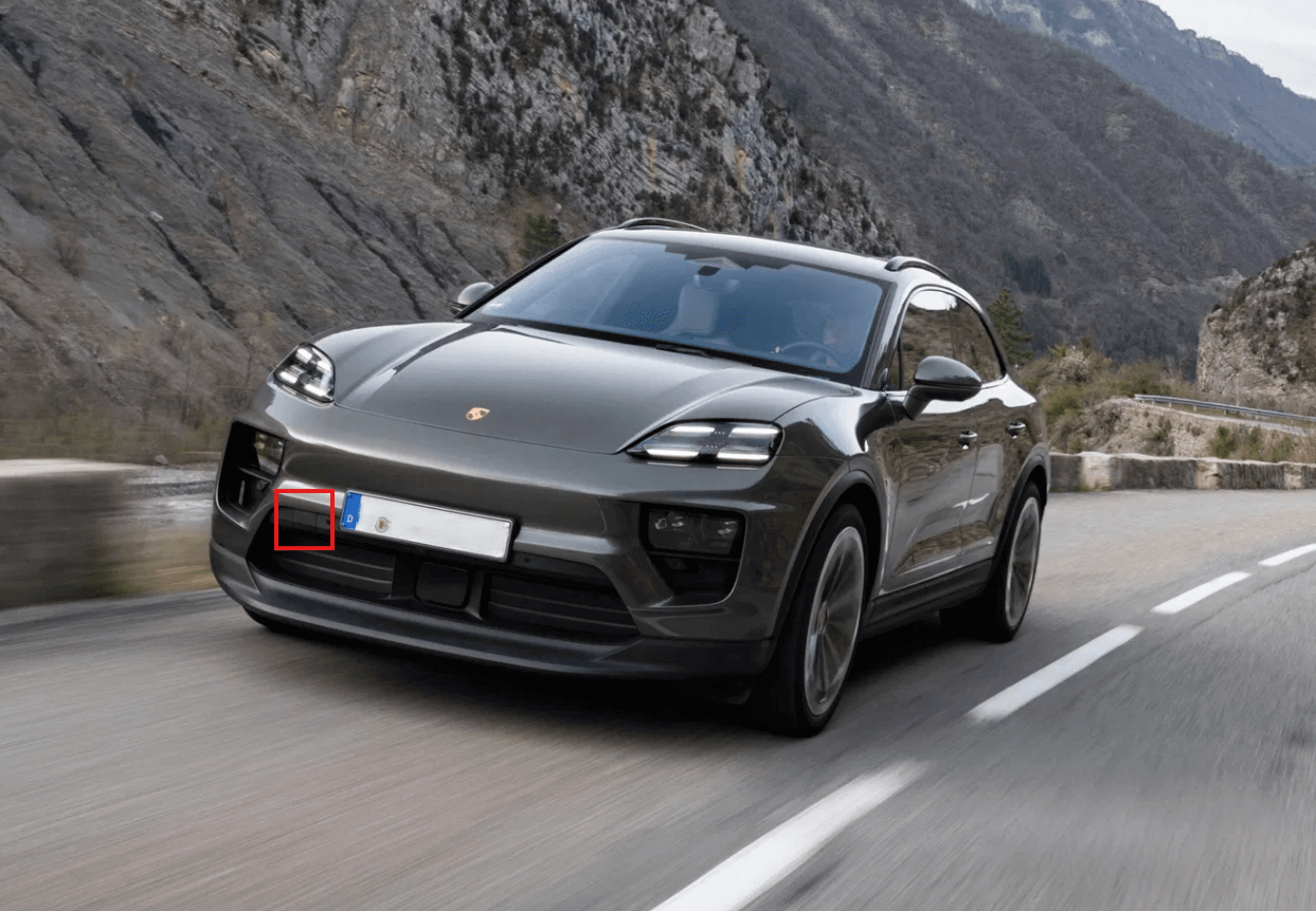 Porsche Macan-e Cover Front Towing Eye Black (95C807156D) — view 6