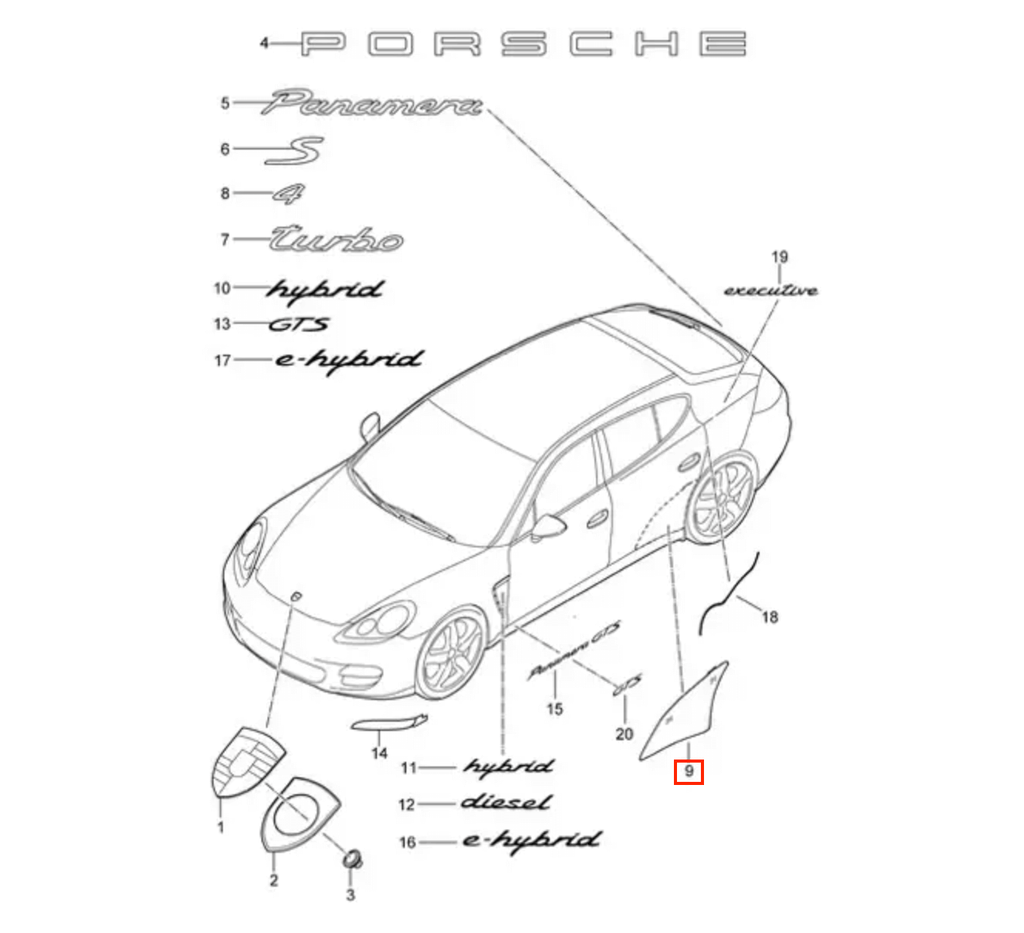 Porsche Panamera 970 Rear Fender PPF Protective Film – Set of 2 Left or Right — view 4