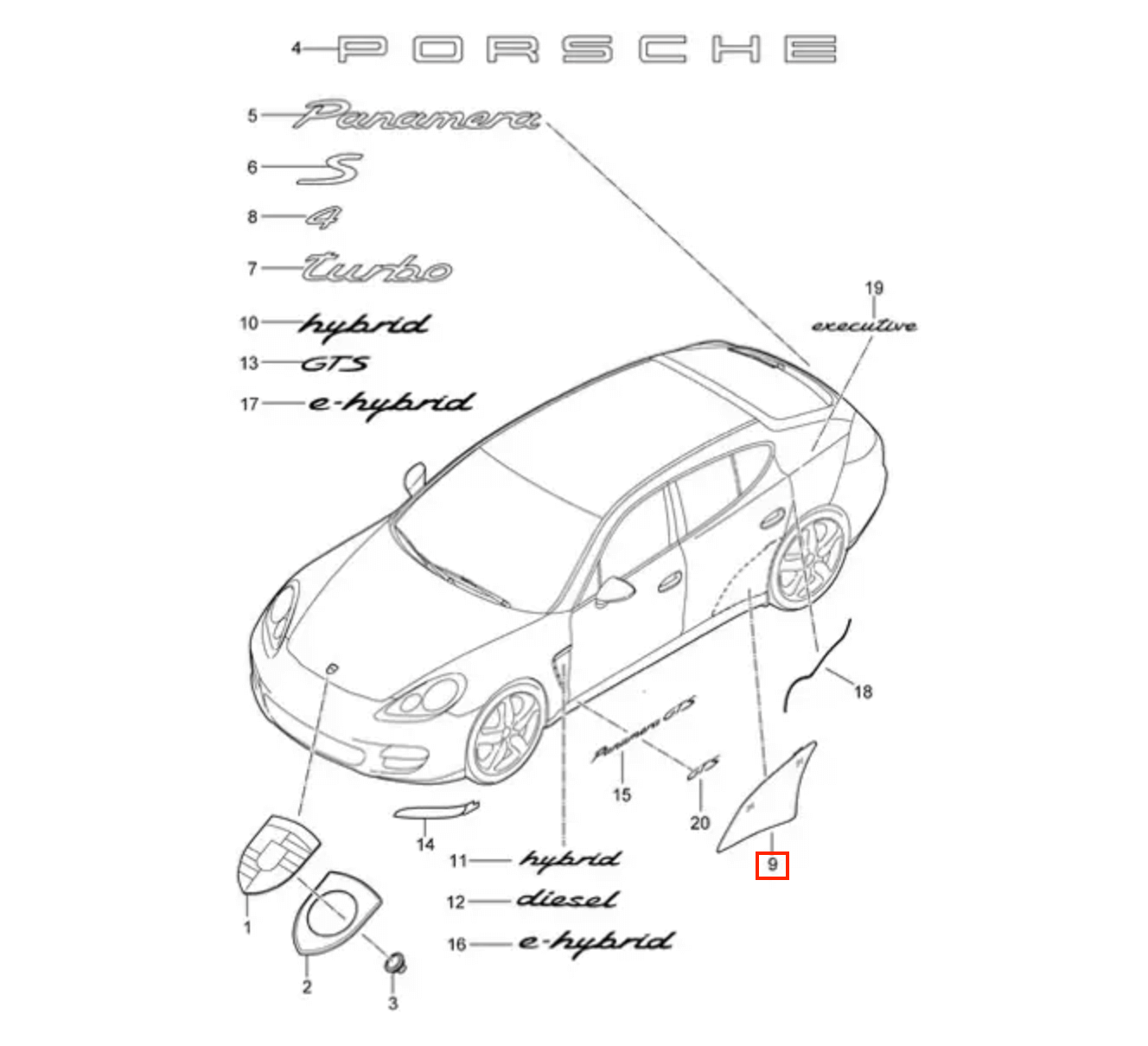 Porsche Panamera 970 Rear Fender PPF Protective Film – Set of 2 Left or Right — view 4
